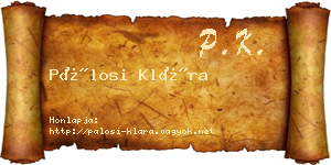 Pálosi Klára névjegykártya